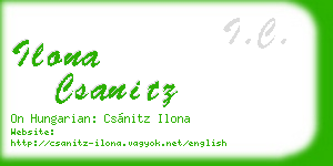ilona csanitz business card
